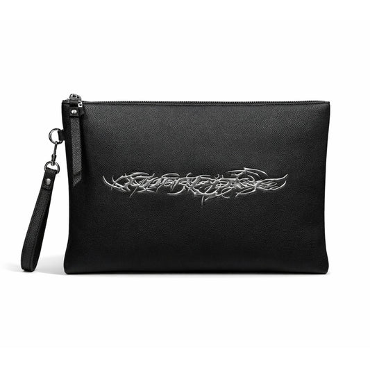 "TRIBAMETAL" LEATHER POUCH